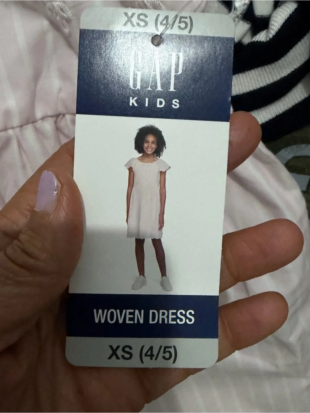 GAP Light Pink /white stripe Eyelet Flutter Dress size 4/5